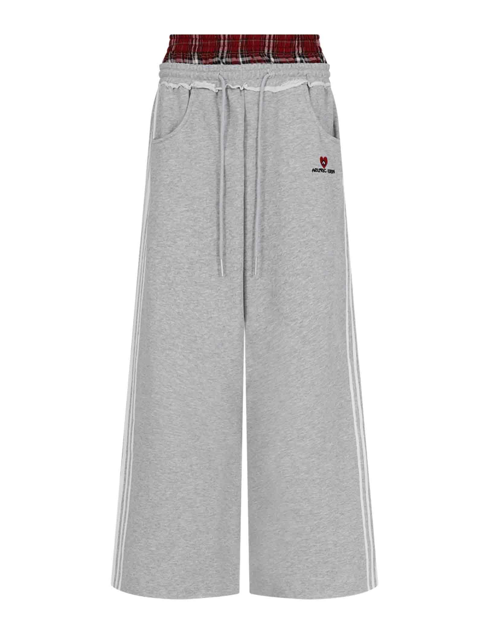 Aelfric Eden Kraciaste spodnie dresowe typu patchwork – męskie i damskie spodnie sportowe w stylu casualowym, luźne, wygodne spodnie streetwear z wysokim stanem.