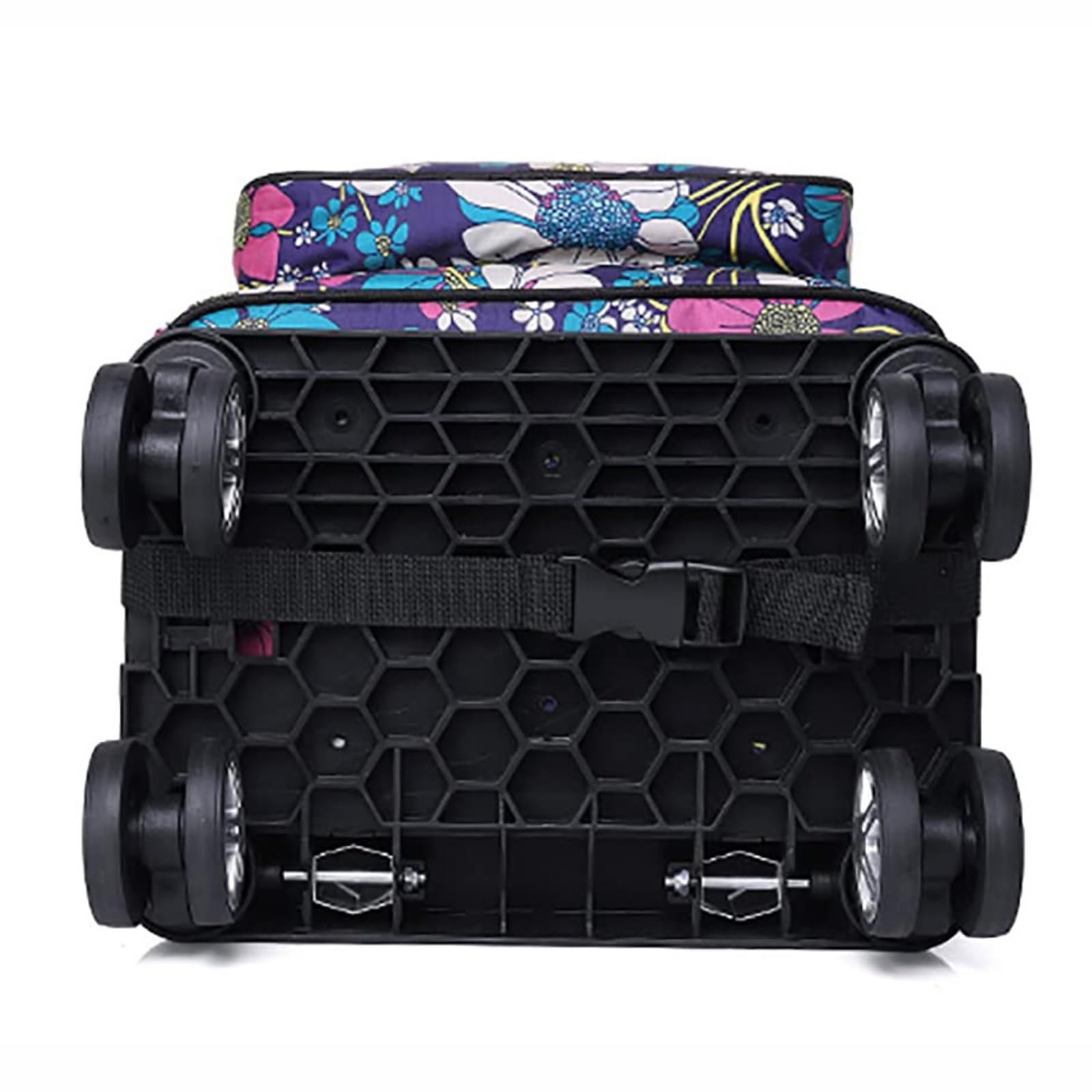 Borsa pieghevole per carrello della spesa, resistente in lega di alluminio a 4 ruote, borsa portatile 2 in 1 per supermercati, viaggi, picnic, design staccabile