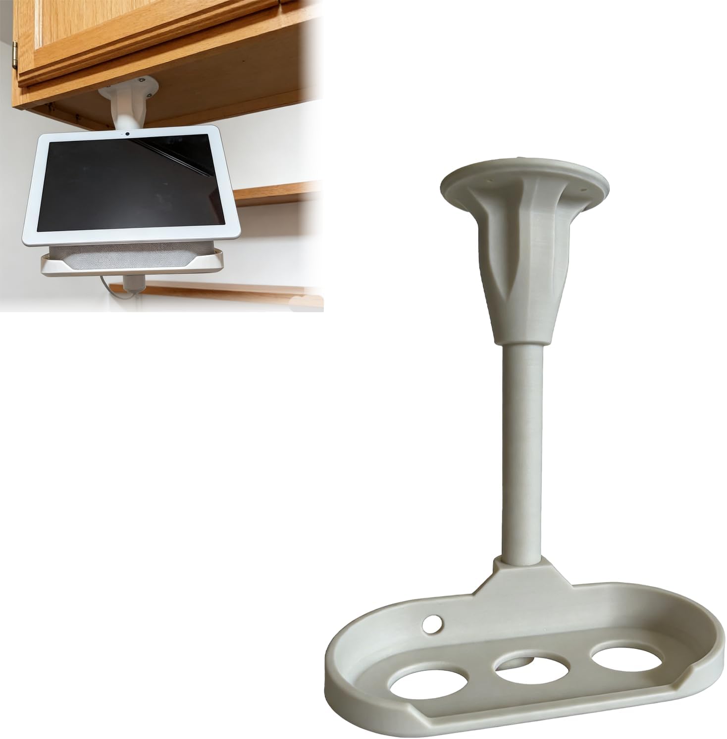 Rotating Under-Cabinet Mount Bracket Compatible with Google Nest Hub Max, 360° Swivel for Kitchen Counter Space Saving