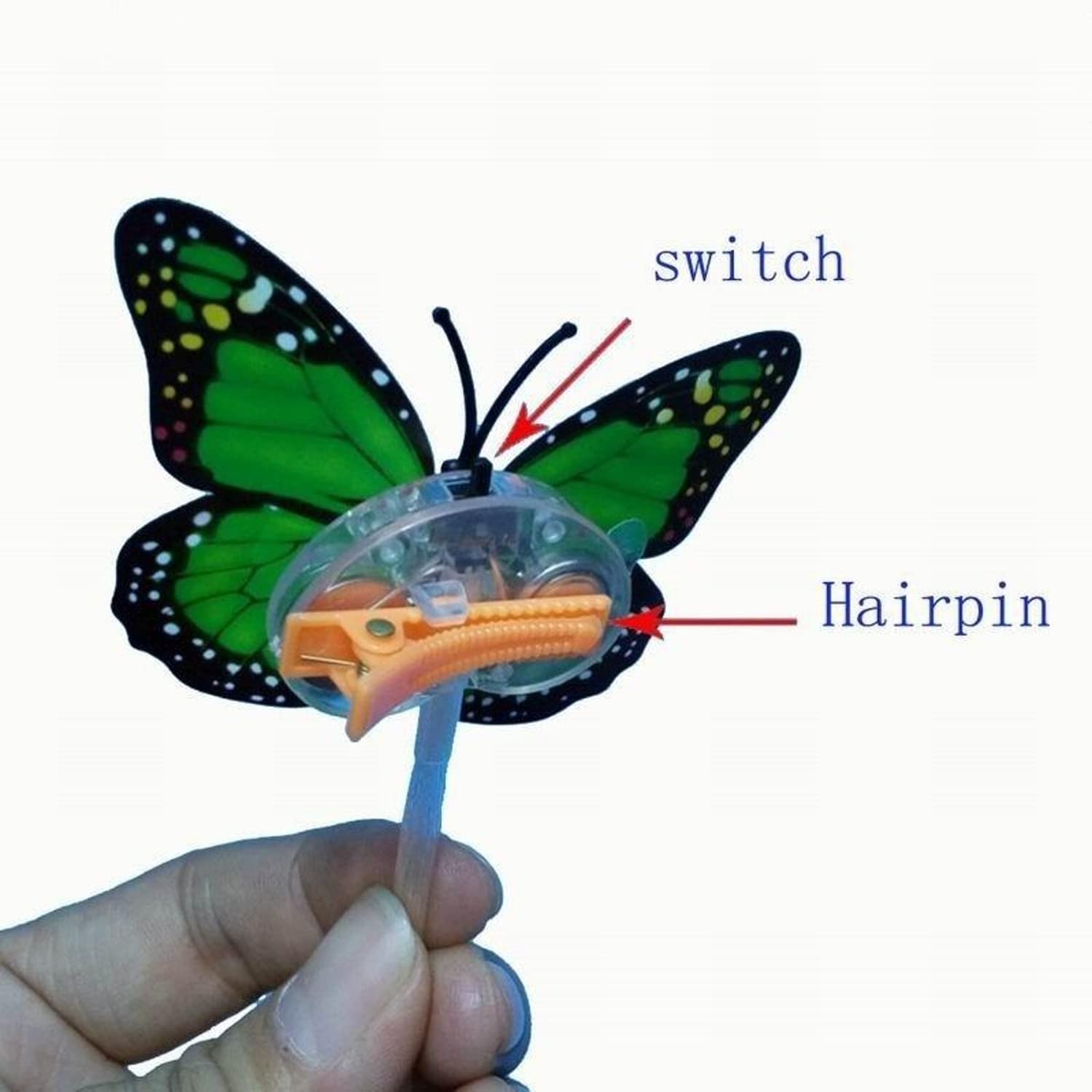Xeerabdi LED Flashing Butterfly Hairpin | Light Up Fiber Optic Braid Hair Clip for Girls & Women | Party Favors, Festival, Fashion Accessory (Multicolor) (1) 3