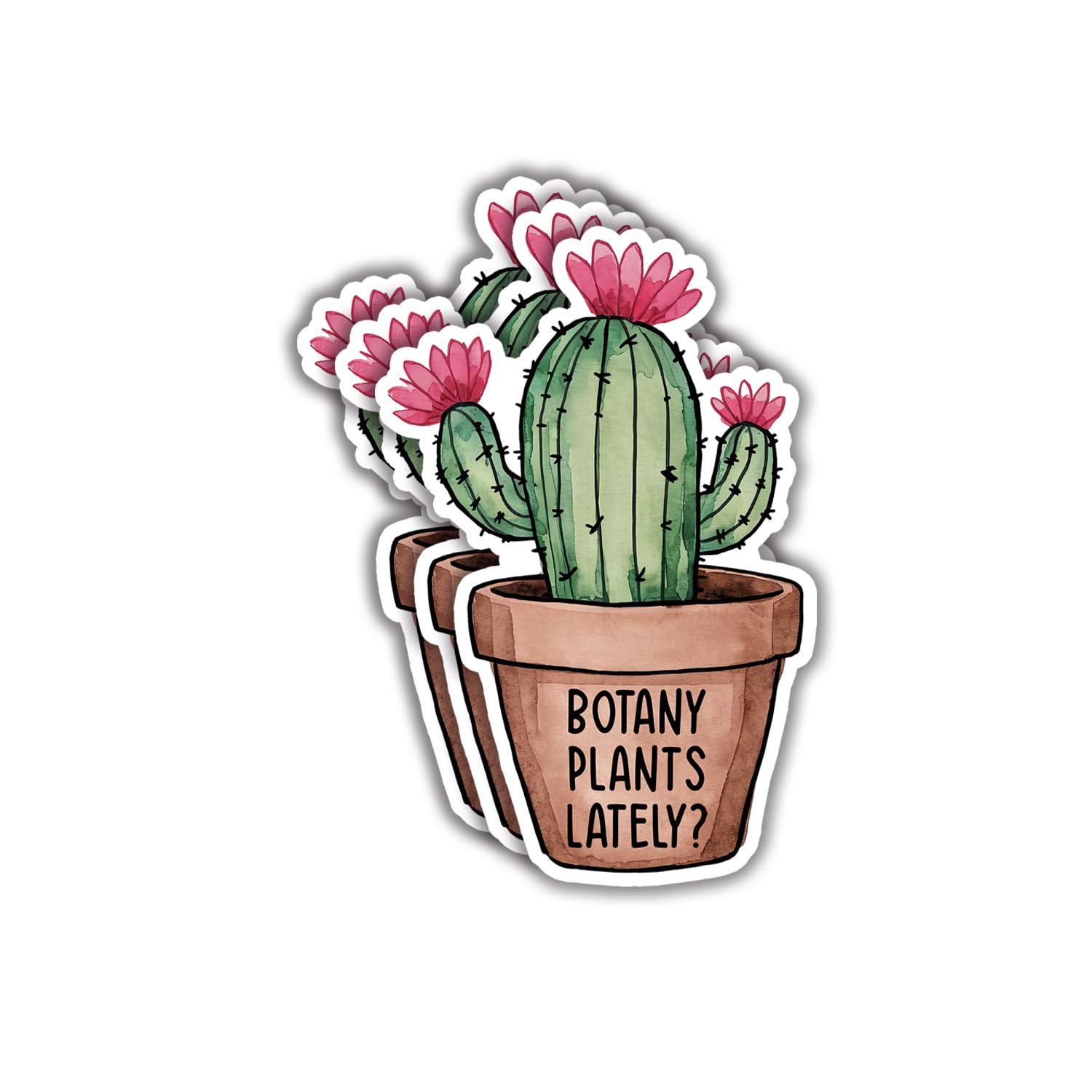 (3pcs) Botany Plants Lately Sticker Funny Sayings Green Plant Vegetable Lovers Gardeners Quotes Inspirational Vinyl Decal Gift Stickers for Tumbler