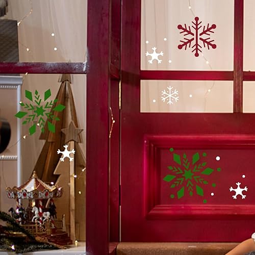 Miniatura 7 de Plantilla de copo de nieve de Navidad para pintar, plantilla reutilizable de invierno de 11.8 x 11.8 pulgadas para manualidades, dibujo de pared,