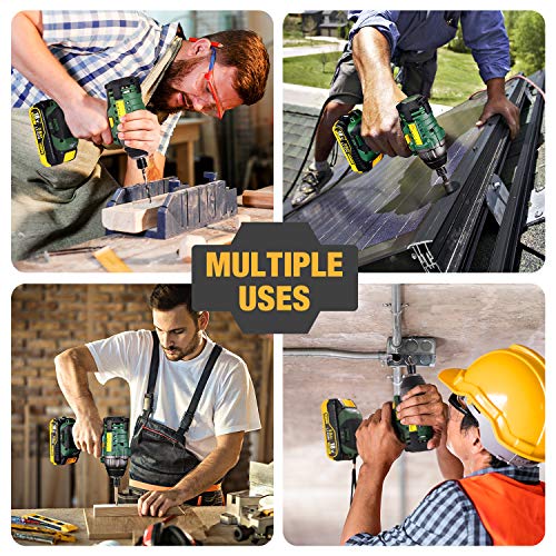 Akku Schlagbohrschrauber, Akkuschrauber 60Nm 18V + Schlagschrauber 180Nm (30min Ladegerät, 2x 2.0Ah Akku, 30-tlg… – Bild 7