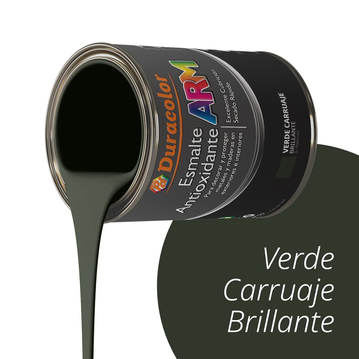 Esmalte Antioxidante ARM - Color Verde Carruaje - 4 Litros - Superficie Exterior e Interior - Acabado Brillante y de Rápido Secado - Excelente Dureza y Resistencia - Duracolor