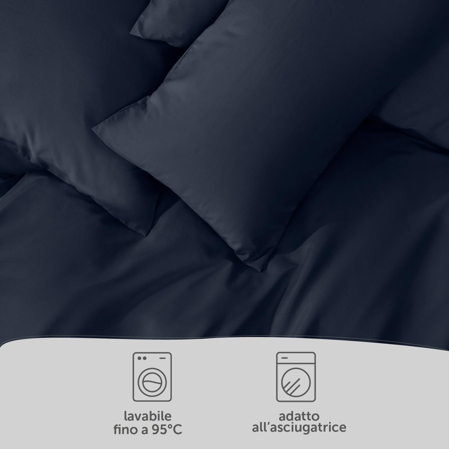Blumtal Copripiumino Matrimoniale 240x220 e Federe 50x80 - Set di Lenzuola in microfibra extra morbida certificata Oeko-Tex, Set Copripiumino Matrimoniale con 2 Federe - 3 pezzi - Blu Oceano