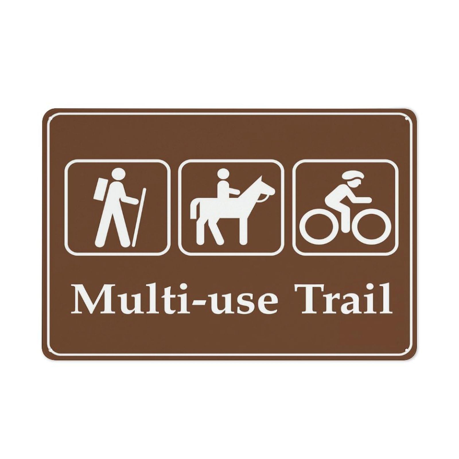 Multi-Use Trail (Campground) Sign, 8x12 Inch Rust-Free Aluminum Outdoor Metal Tin Sign for Home, Business, Yard
