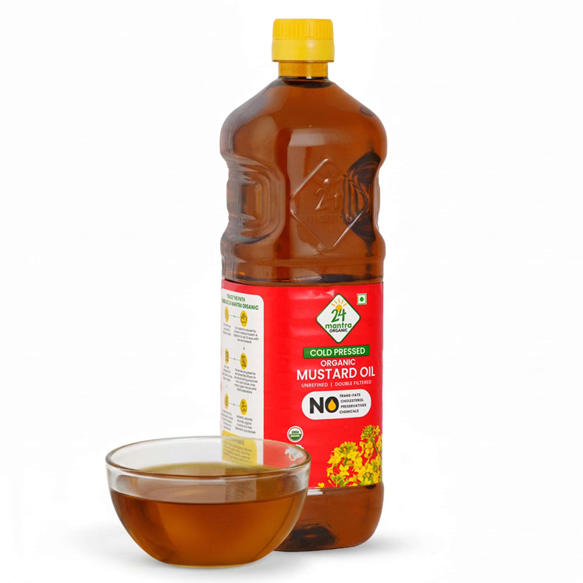 24 Mantra Organic Pressed Mustard Oil, 1 L