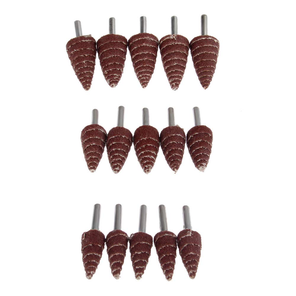 5 szt. papier ścierny stożkowe ściernice listkowe polerowanie polerowanie głowica szlifierska do narzędzia obrotowego 240 gradacja 6 mm trzonek,Tarcze polerskie(Head Diameter 25Mm)