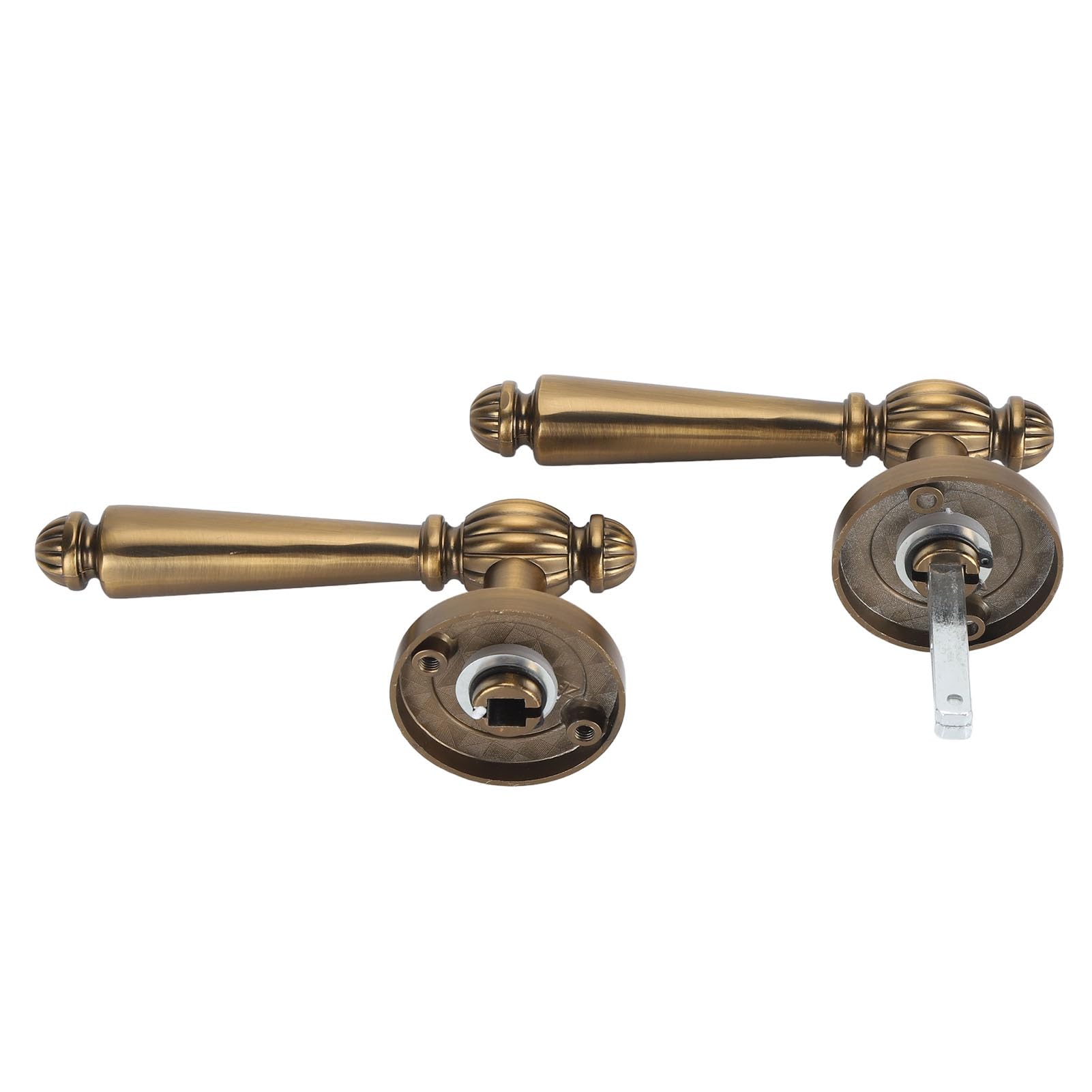 Domary Maniglia per Porta in Bronzo con Nucleo in Rame Silenzioso per Camera da Letto e Soggiorno, Design Antico, 2 unità