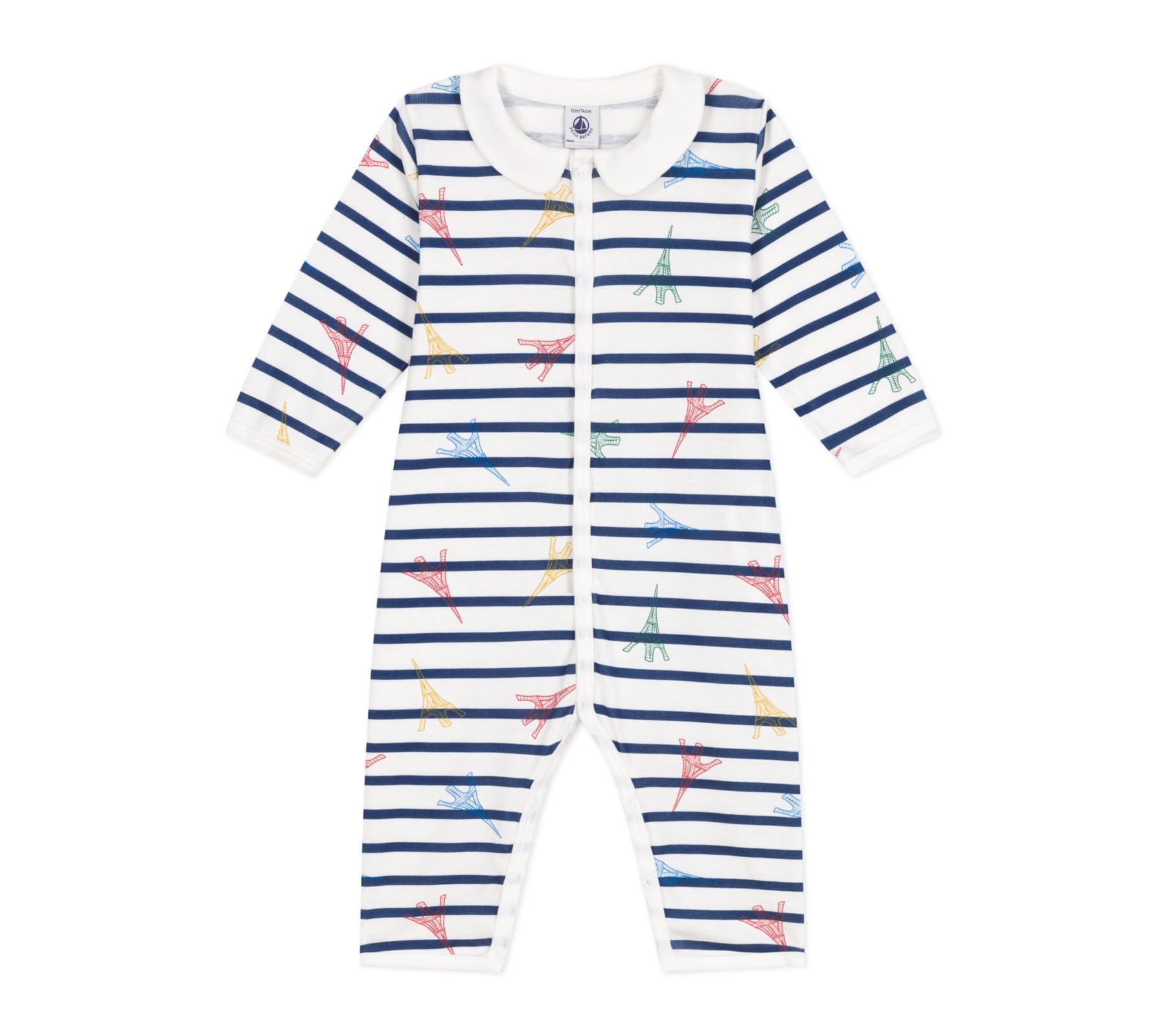 Petit Bateau Uniseks, dobry sen bez stóp, biały/wielokolorowy., 3 miesięcy