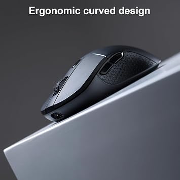 Keychron M3 Wireless Gaming Optical Mouse, Tri-Mode 2.4 GHz/Bluetooth 5.1/Wired, PixArt PAW 3395 sensor, 26000 DPI, LED RGB Backlit,79g Lightweight Programmable Macro Button for Windows PC/Mac - Black