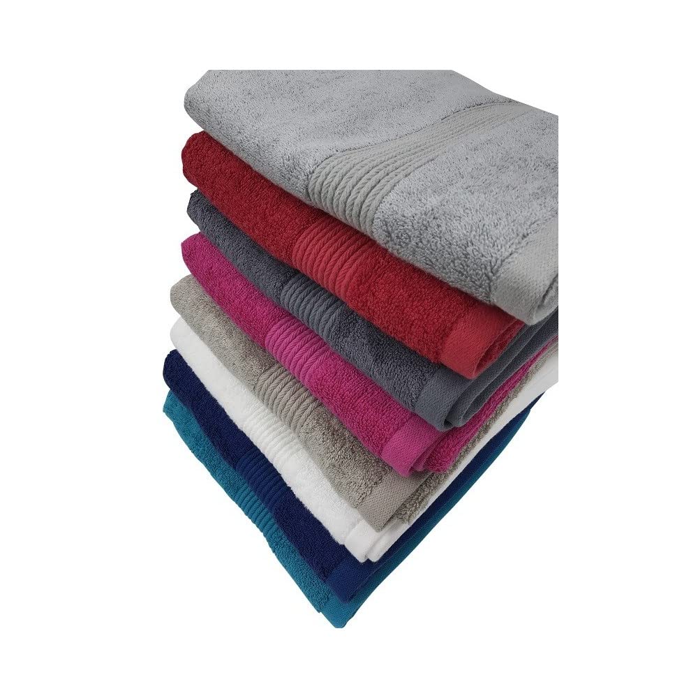 Alpes Blanc Pack de 2 Toallas de Baño Grandes de Algodón y Bambú, 600 g/m², Colores de Bambú, Topo, Tamaños de Servilletas, 100 x 150 cm