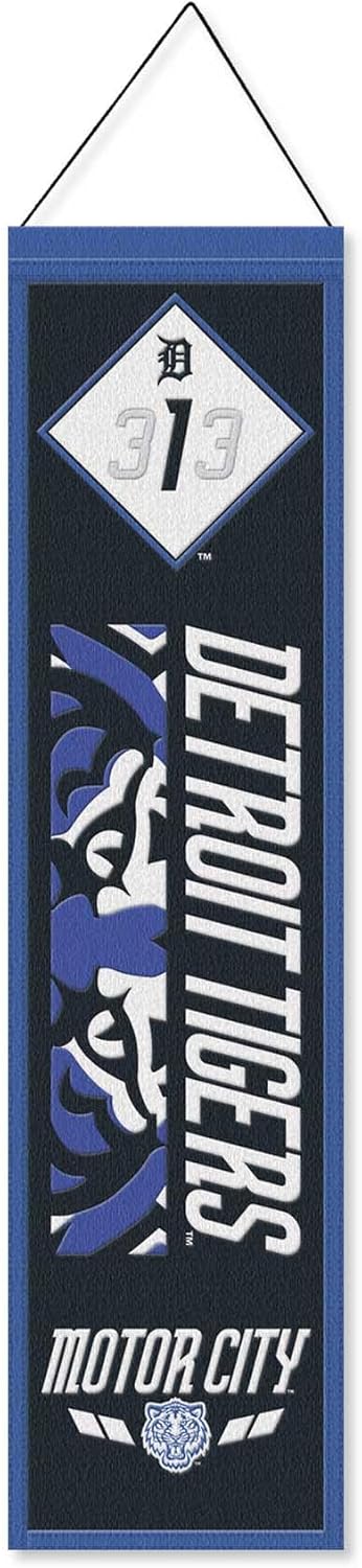 WinCraft Detroit Tigers City Edition 8x32 Inch Vertical Wool Embroidered Hanging Banner