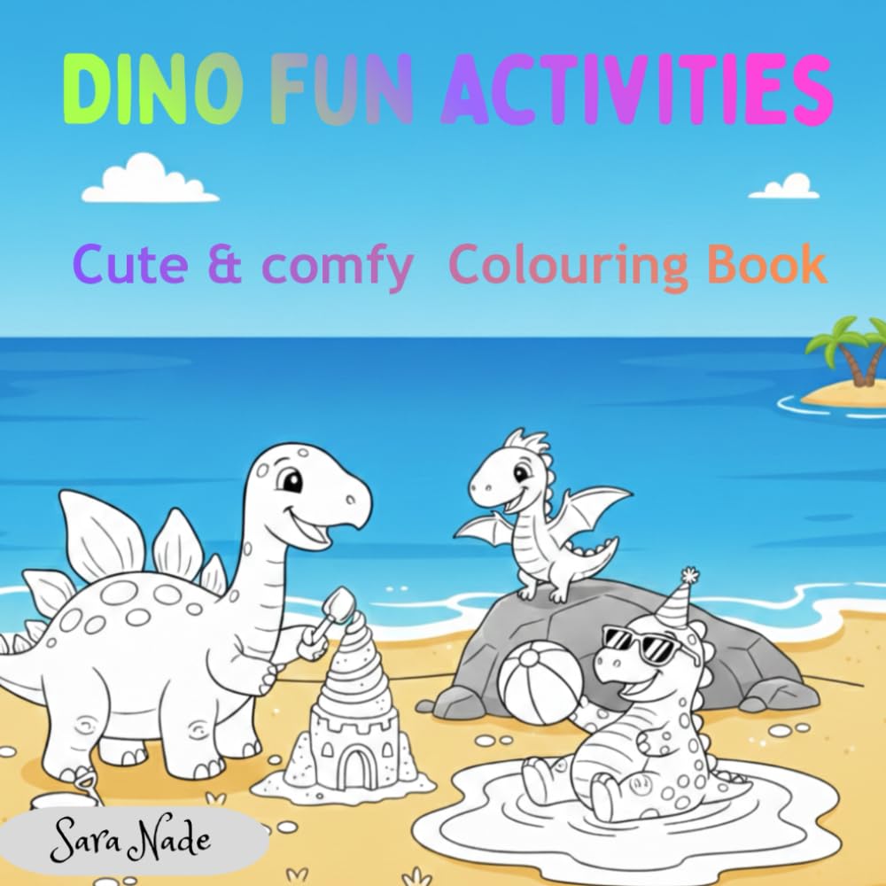 Dino Fun Activities: Cute & Comfy Colouring Book