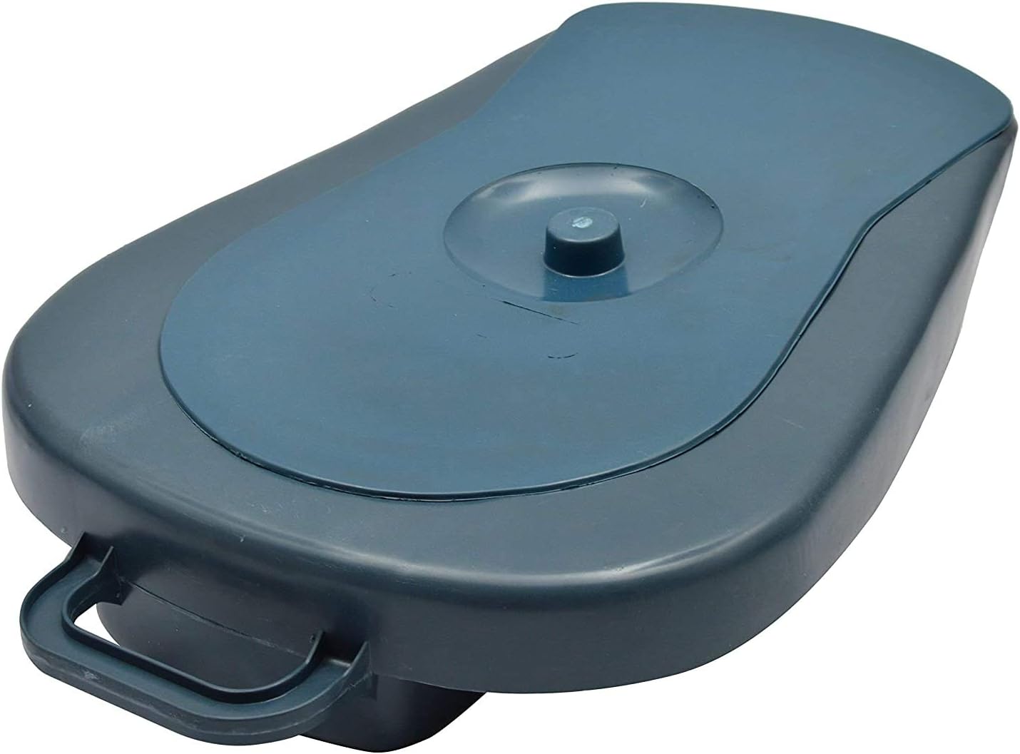 Unisex Polypropylene Bed Pan With Lid, Blue