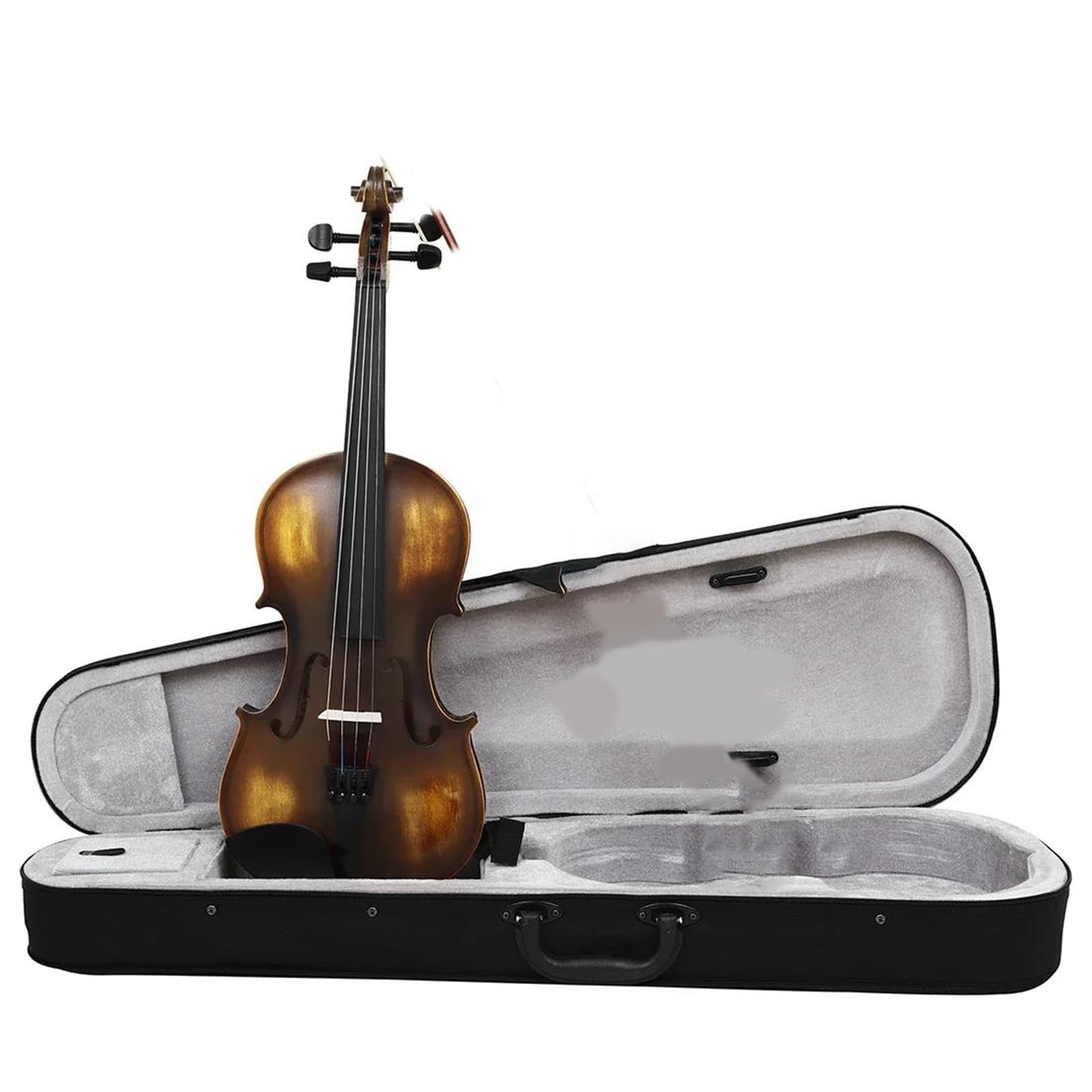 Komplet Skrzypcowy Z Matowym Ręcznie Polerowanym Koncertowym Instrumentem Strunowym Z Drewna Lipowego. Skrzypce Początkujących