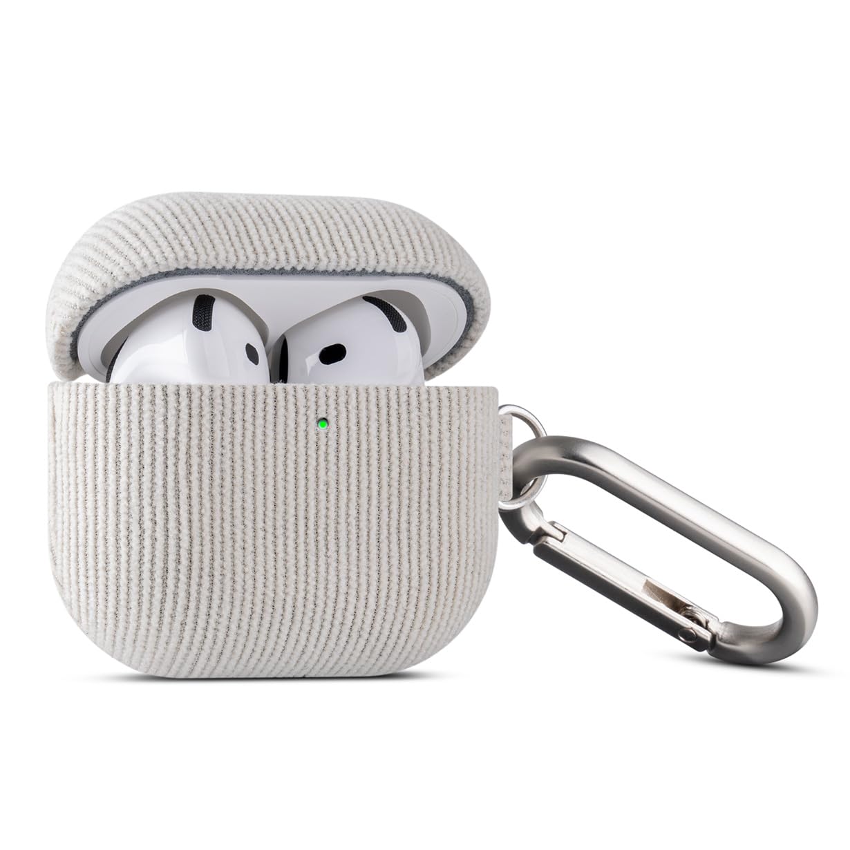 LOPIE Custodia in velluto a coste per AirPods 4a generazione, colore bianco