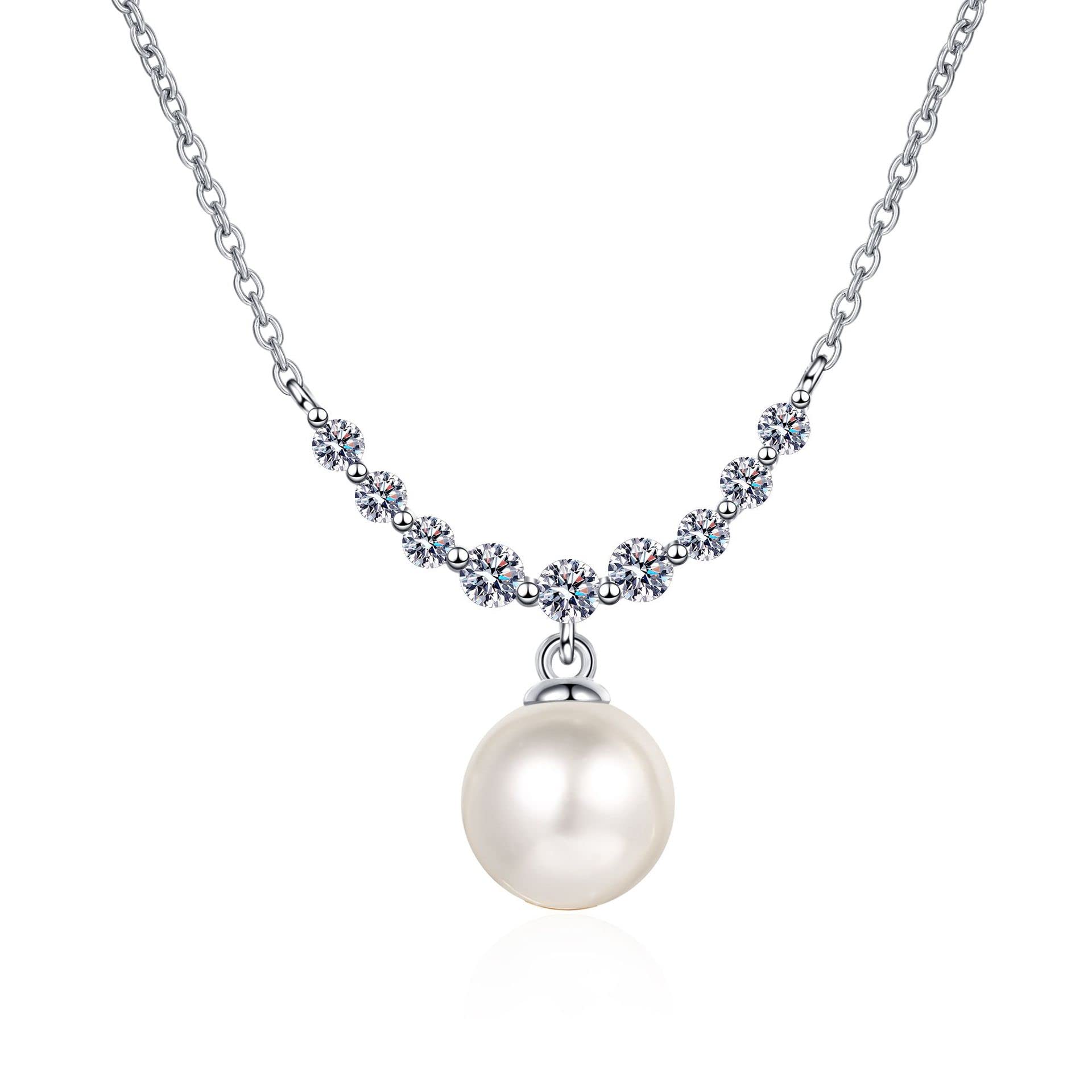 Collier moissanite pendentif sourire perle pour look quotidien