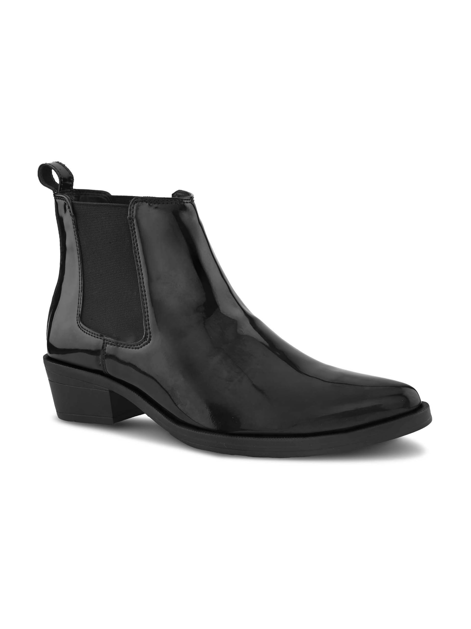 mens Men Boots Stanphord Men’s Patent Chelsea Boots | Glossy Slip-On Ankle Boots for Men | Elastic Side Panel Formal Dress Boots | Cushioned Comfort Insole | Durable Anti-Slip Sole TPAP 9615 BLACK-7-image-46