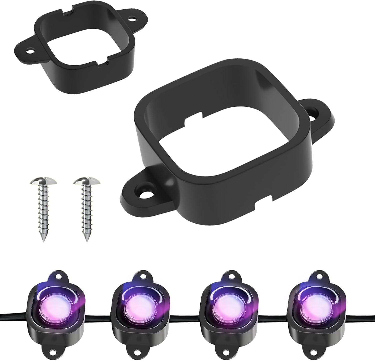 80-Piece Mounting Bracket Kit. Secure Installation kit for Govee H706/H706 Pro Permanent Outdoor Lights, Includes 160 Screws, Compatible with Govee H706A, H706B, H706C Models (White )