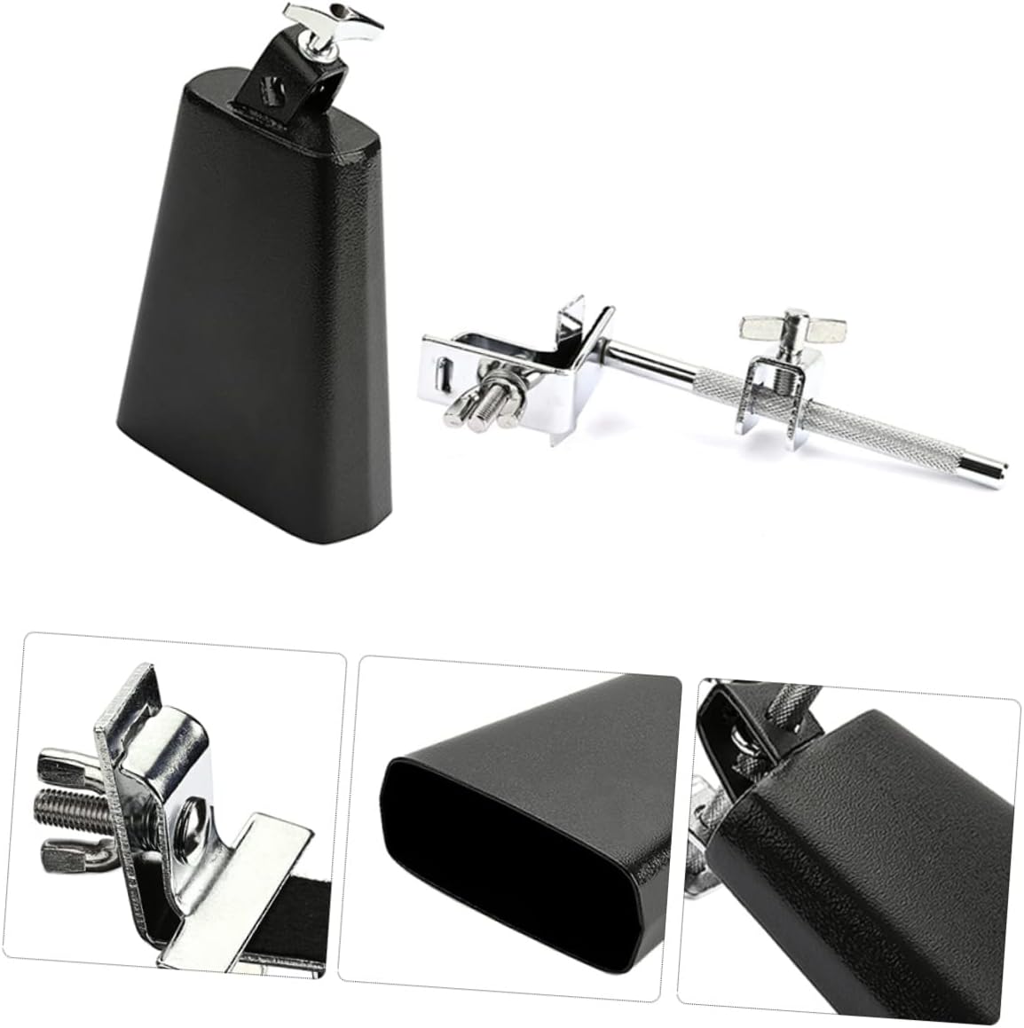 Yardwe Cowbell Drum Set Accessory Clamp WC51B Cowbell for Percussion Instrument Sturdy and Lightweight Suitable for Drum Kits and Musical Performance