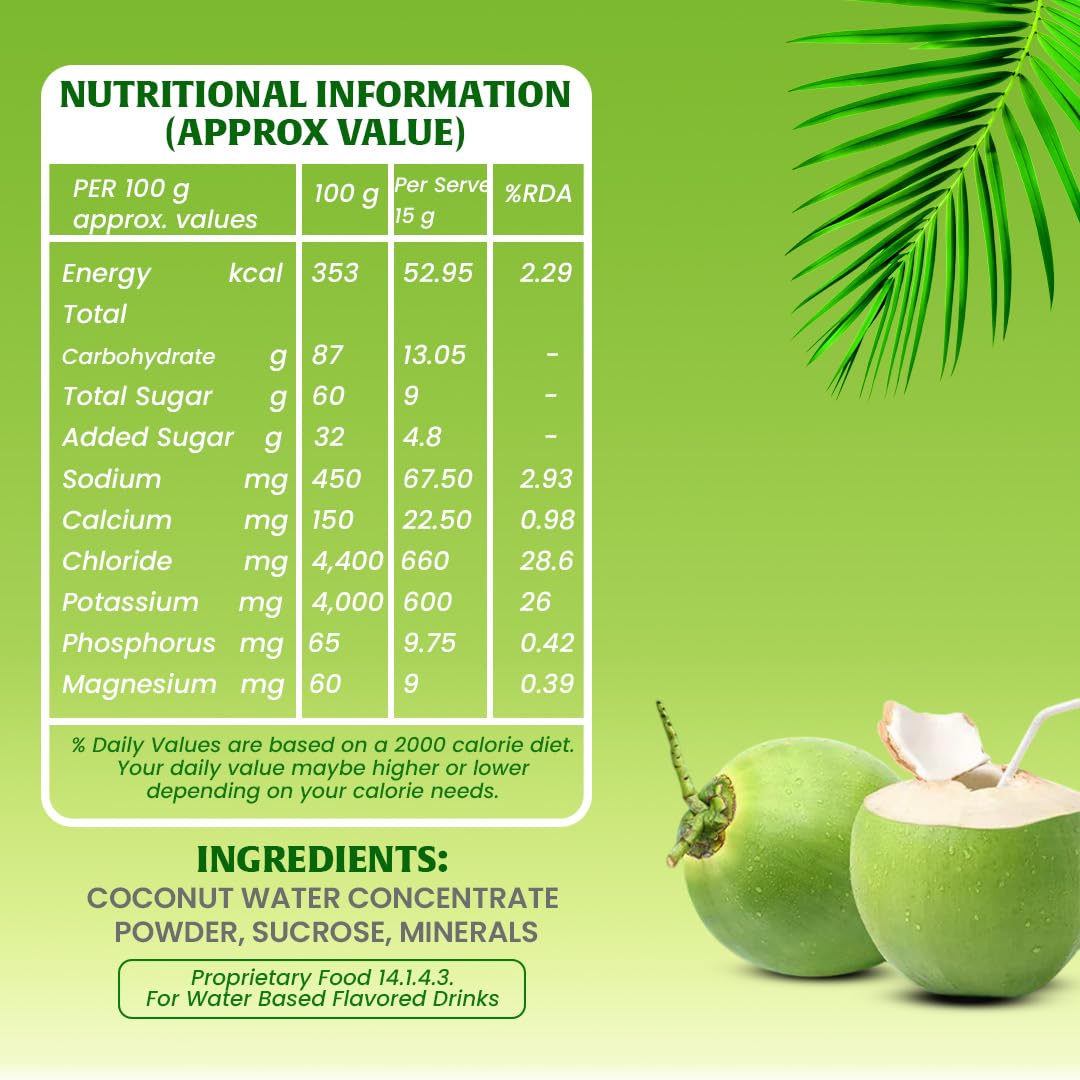 Angira Coconut Water Powder | Nariyal Pani Powder | Instant Coconut Drink Mix | Natural Electrolyte Hydration | Summer Energy Drink — Amazon image 3