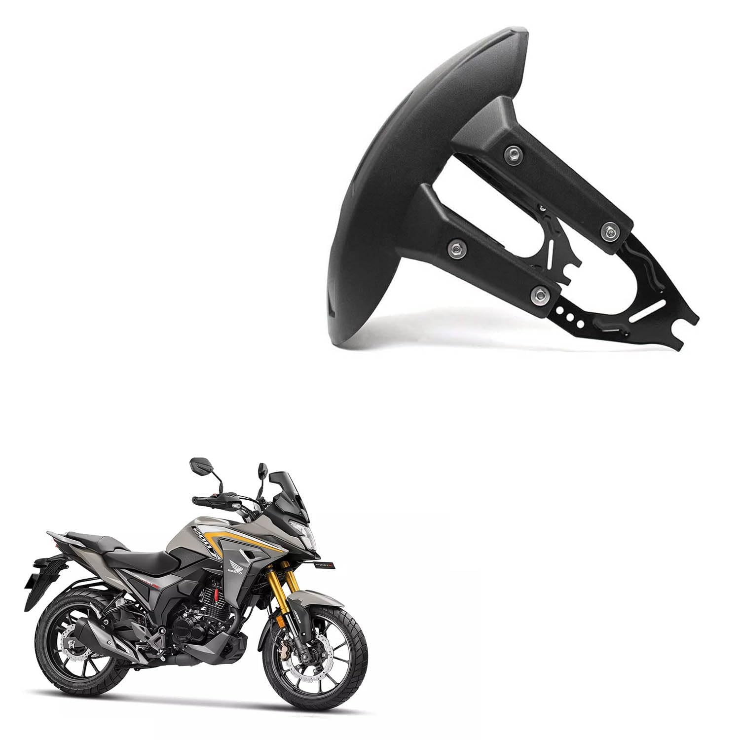 Vagary Motorcycle Rear Mudguard Splash Guard for Honda CB 200 X| Dirt Protection | Durable ABS Bike Accessory | Mudguard for Bikes, Motercycles | Pack of 1 (Black)-image-26