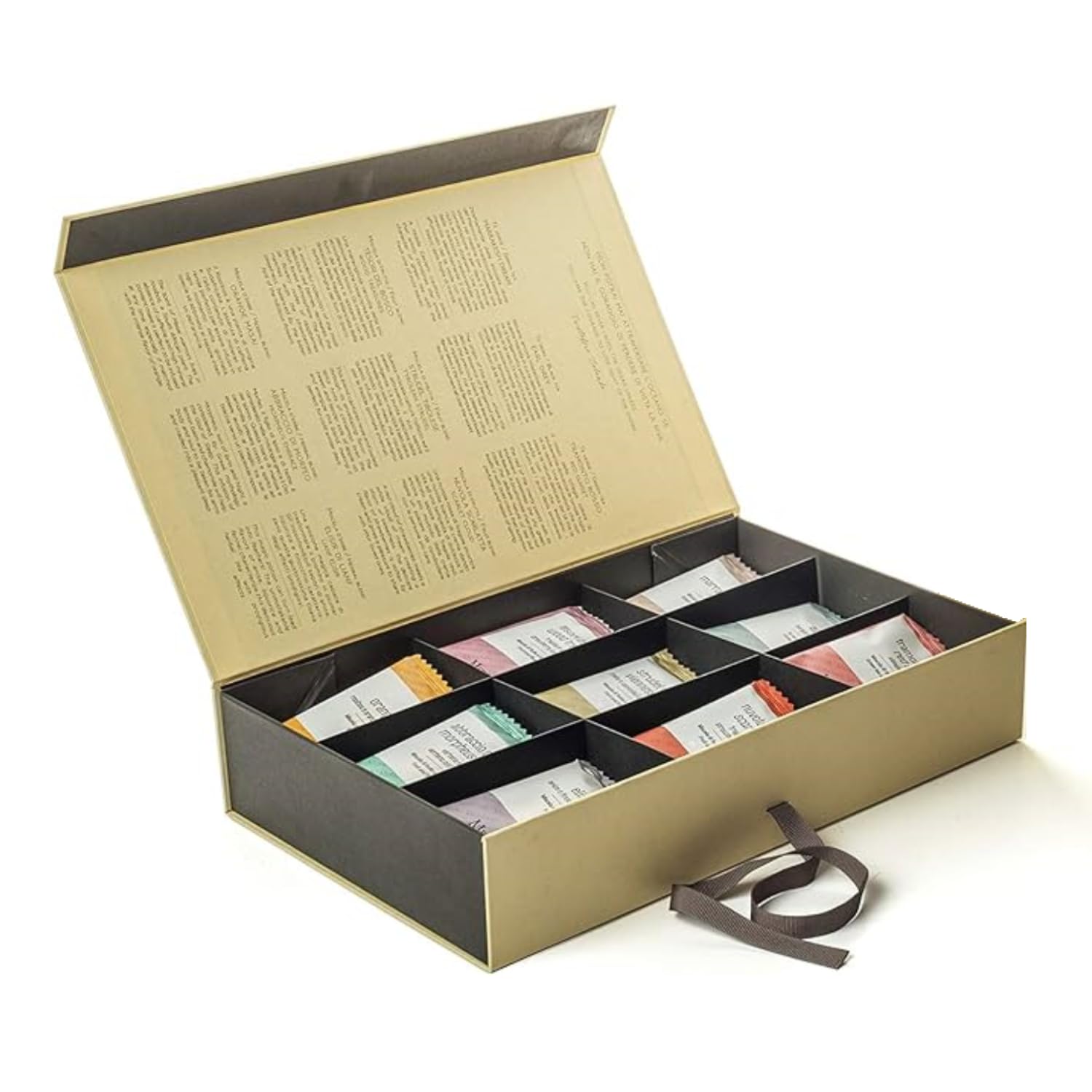 Meridiani® | Set Regalo Tè e Tisane Assortite Rotta delle Americhe | Cofanetto 45 Filtri in 9 Sapori | Scatola Regalo Infusi