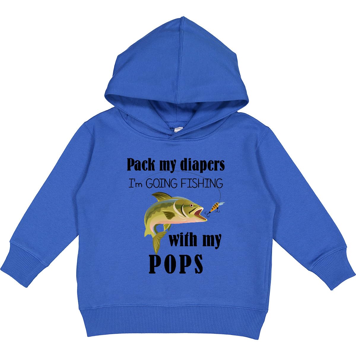 inktastic Pack My Diapers I Am Going Fishing with Pops Toddler Hoodie 5-6 Royal 425b8