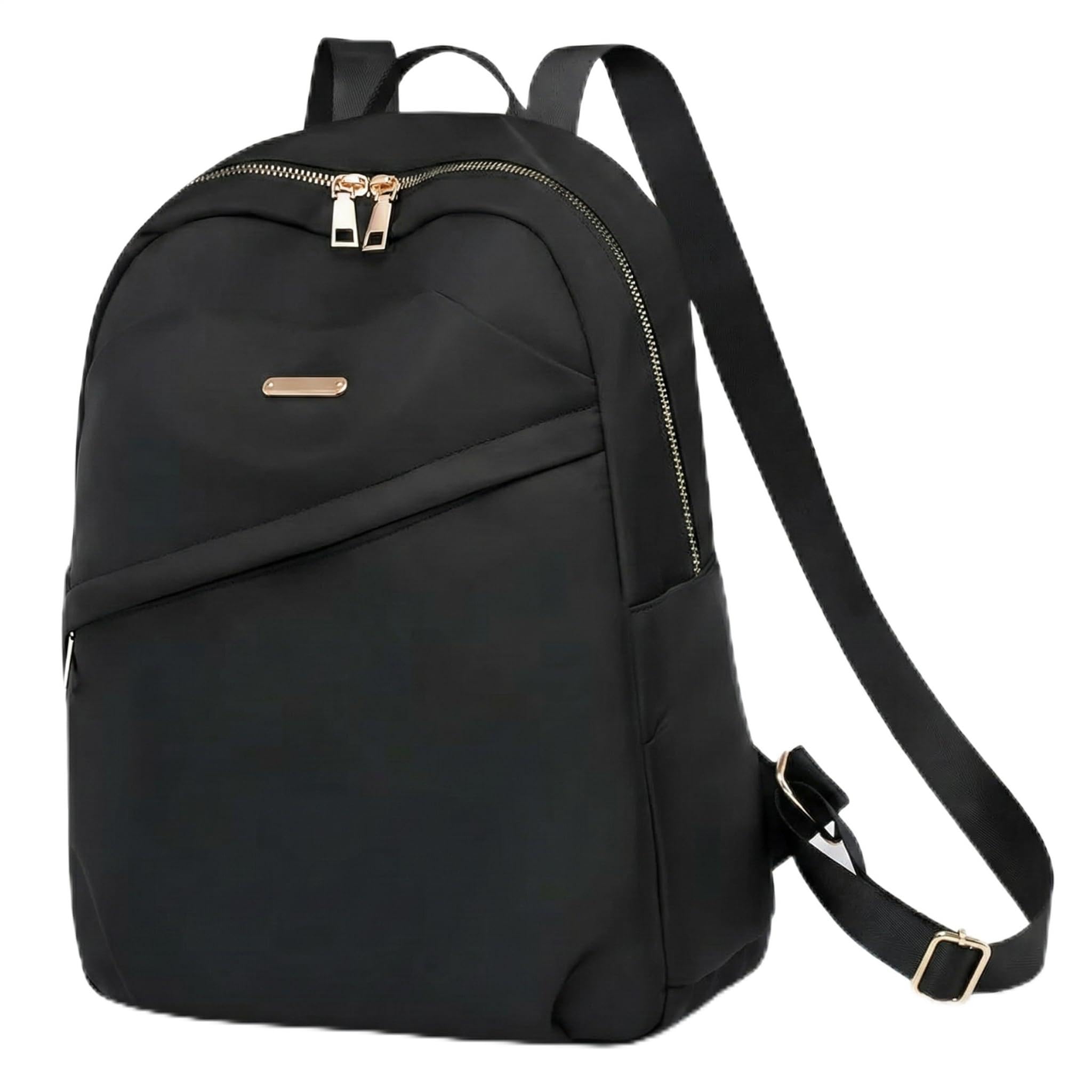 TYPIFY Quilted Backpack for Women | Stylish & Lightweight Black Bag for College Girls & Tuition | Elegant Oxford Fabric Daypack for School, Travel & Daily Use | An Elegant Gift for Her