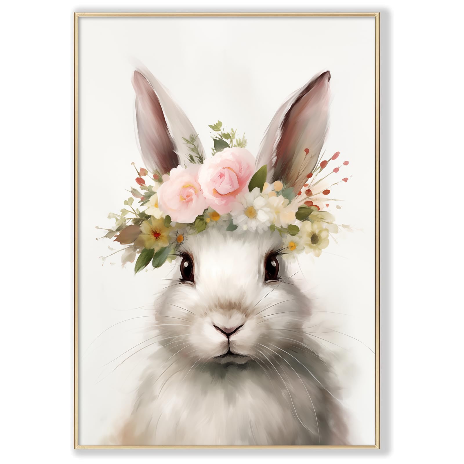 Bunny Rabbit Canvas Wall Art Cute Animal Paintings Watercolor