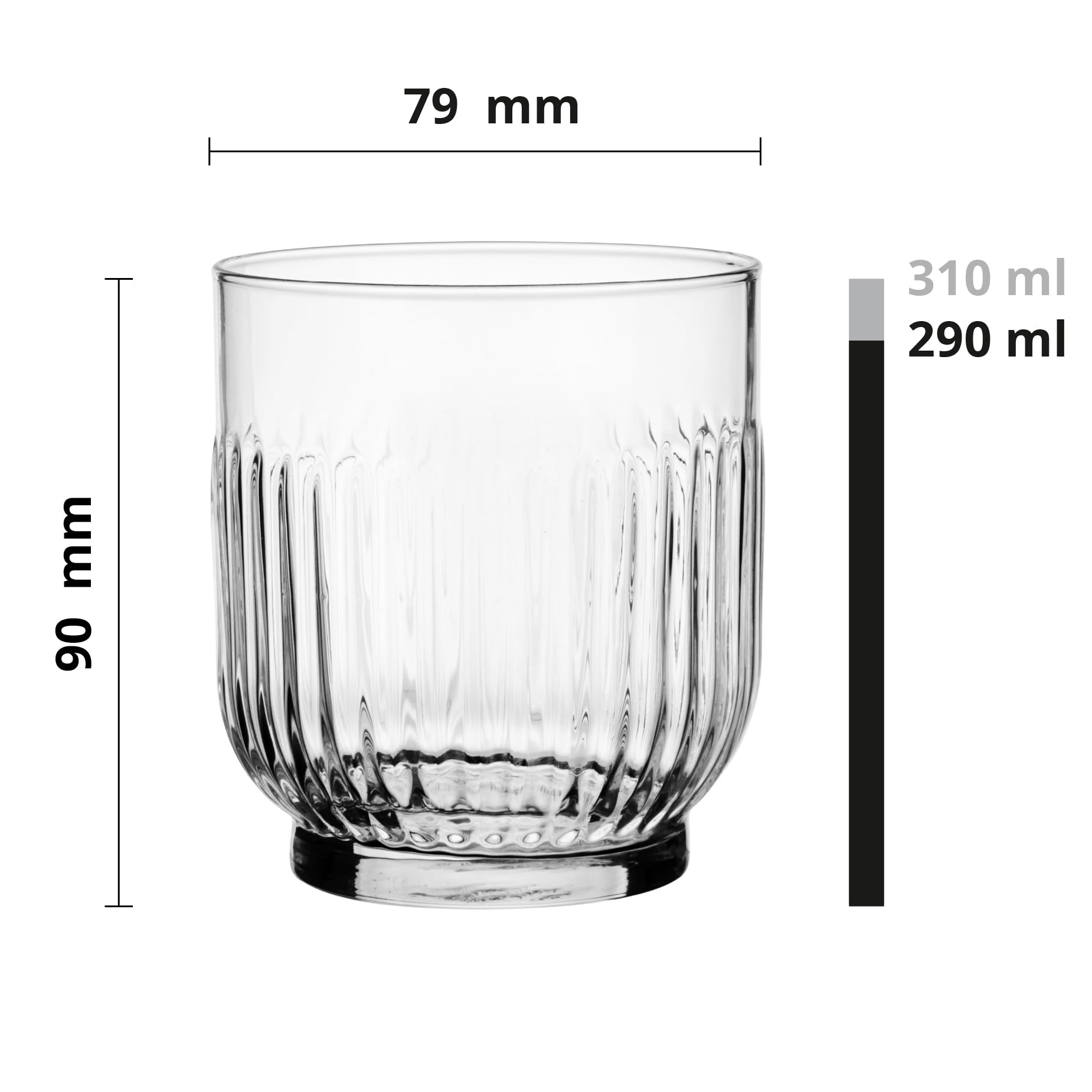 Glasmark KROSNO 1992 Gaja Set 6 Bicchieri Da 330 Ml – Vetro Resistente, Altezza 10 Cm, Diametro 6,2 Cm, Lavabili In Lavastoviglie - 2
