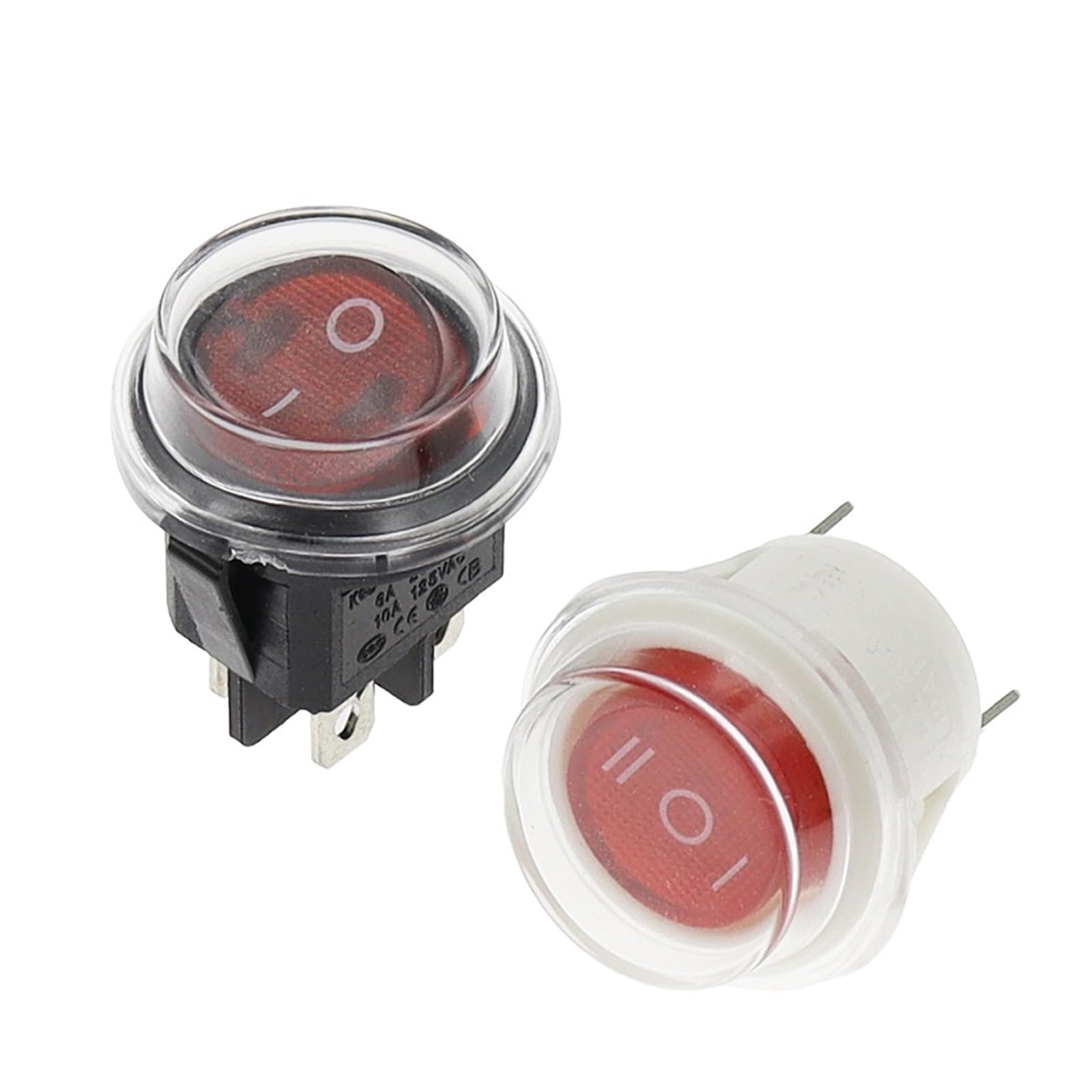 Okrągły przełącznik kołyskowy ON/OFF podświetlany LED do deski rozdzielczej samochodu, vana, 12V 24V / 6A 250V / 10A 125V 2/3/4PIN przełącznik 20 mm 5 sztuk(3 piny ON-OFF-ON)