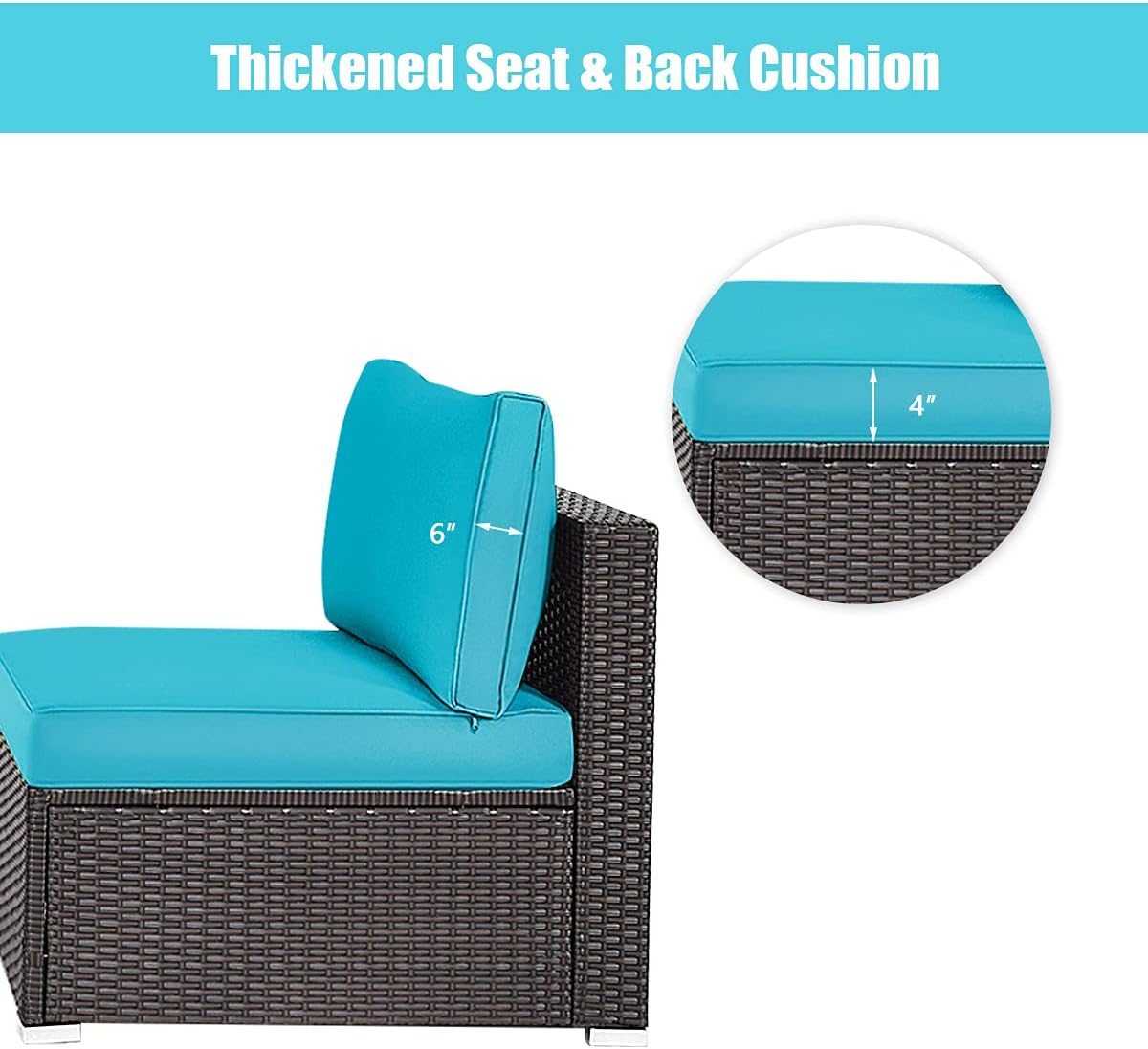 GLOBALWAY Patio Sofas, Turquoise