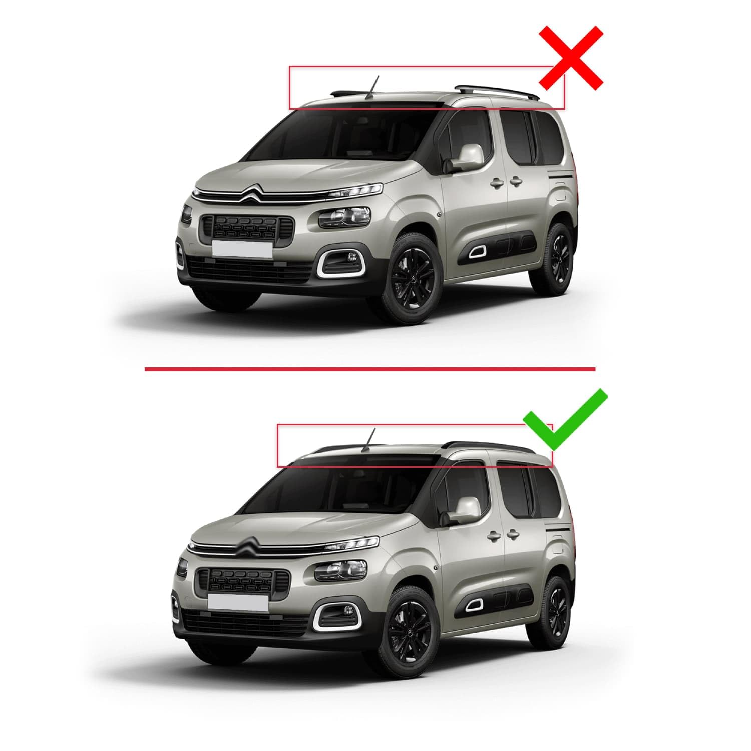 Compatible con Compatibile con Citroen Berlingo 3 (K9) 2023-2026 Ace-2 Modelo Barras de Techo Auto Portaequipajes Barras Transversales Gris Aluminio Barras