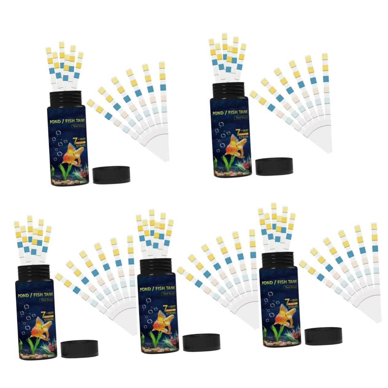 Alipis 5 Set Strisce Reattive per La qualità dell'Acqua Kit Pescare Nuoto Rilevamento Striscia Acquario Strisce per Il Test dell'Acqua Strisce Reattive per L'acqua PVC 50 Pezzi*5