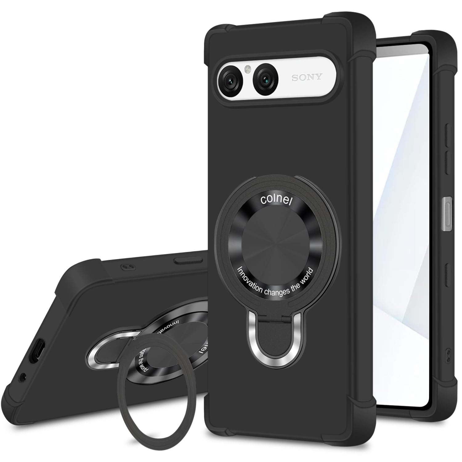 対応 Xperia 10 VII ケース リング付き SOG16 SO-52F A502SO XQ-FE44 カバー 多機能スタンド リング マグネット搭載 縦横両対応 隠し収納式 米軍MIL規格 耐衝撃 薄型 超軽量 全面保護 指紋なし 黄変なし 手触り良い 傷に強い マグネティック ストラップホール付き エクスペリア 10 VII スマホケース