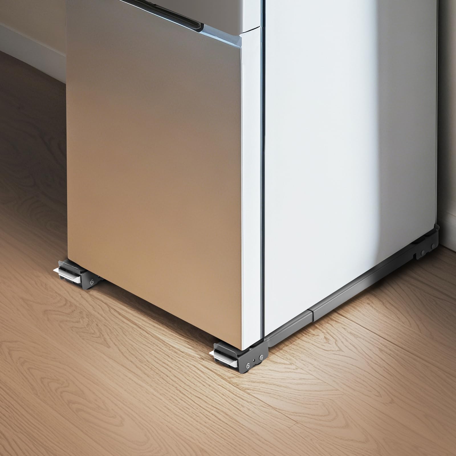 VEVOR Plataforma Rodante para Muebles de 700 x 50 x 40 mm con Base Ajustable, Capacidad de Carga de 149,7 kg, Rodillos Extensibles para Electrodomésticos, Lavadora, Frigorífico y Secadora, Gris