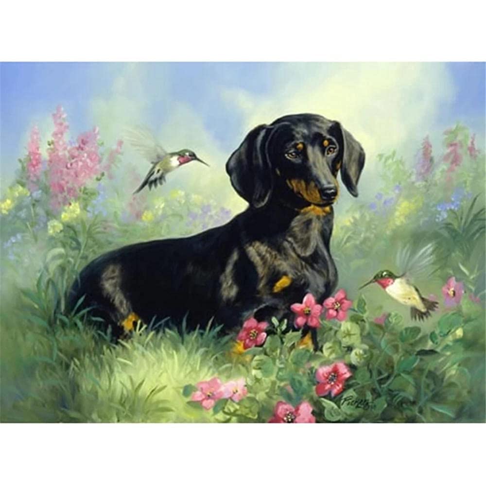 Kit Point De Croix Imprimé "Petit Chien Mignon" - 40x50cm - Inclus Toile, Fils, Aiguilles - Pour Débutants Et Adultes - 6
