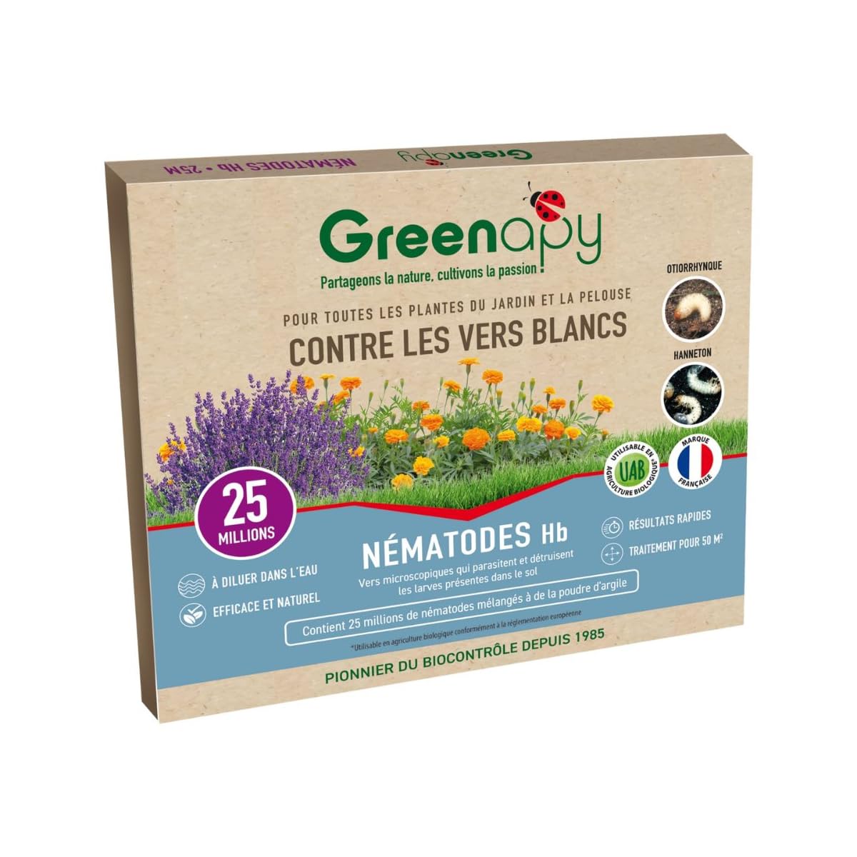 Nématodes Hb anti vers blancs anti Otiorhynque - 25 millions