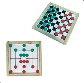 Jogo de Damas e Trilha no Mesmo Tabuleiro, Diversão Dupla, Estratégia para Todas as Idades, Tabuleiro Durável e Peças em E.V.A, Ideal para Família e Amigos, 2 em 1 Clássico Escritex