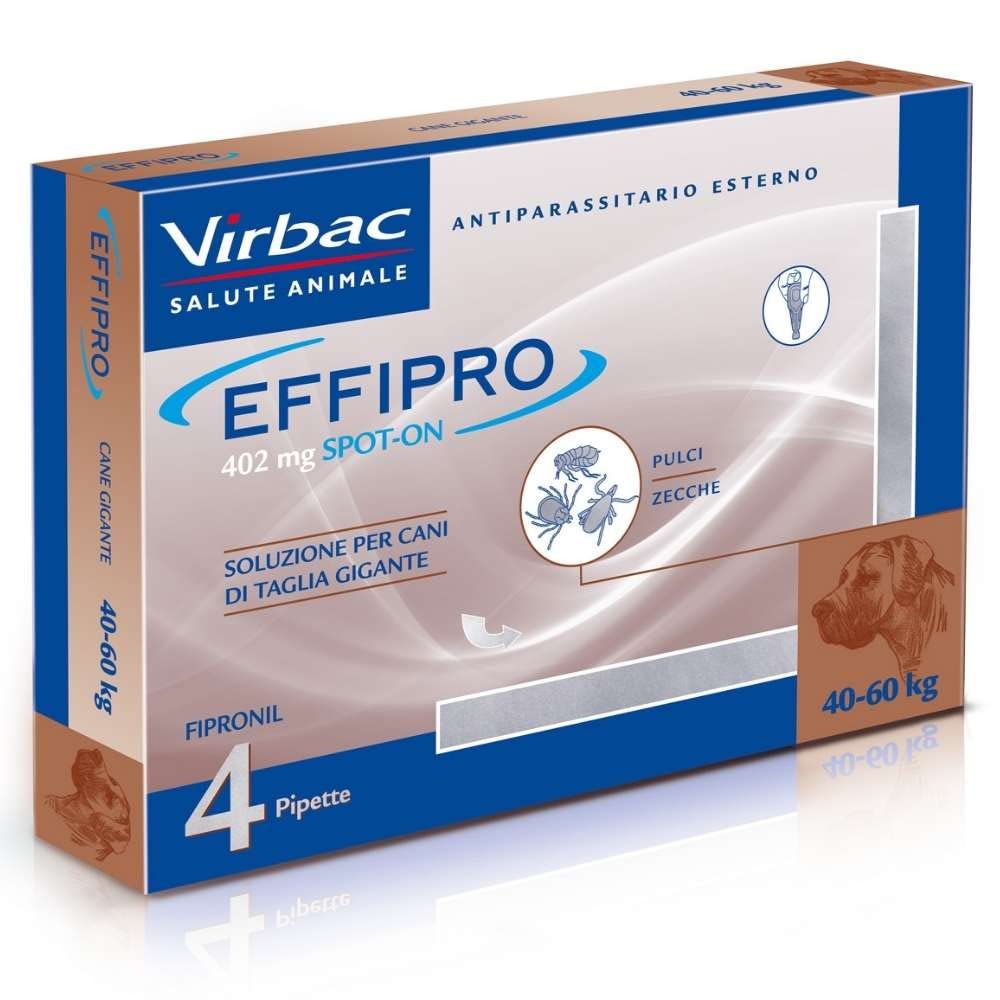 Virbac effipro dog XLarge 40-60 kg; confezione da 4 pipette