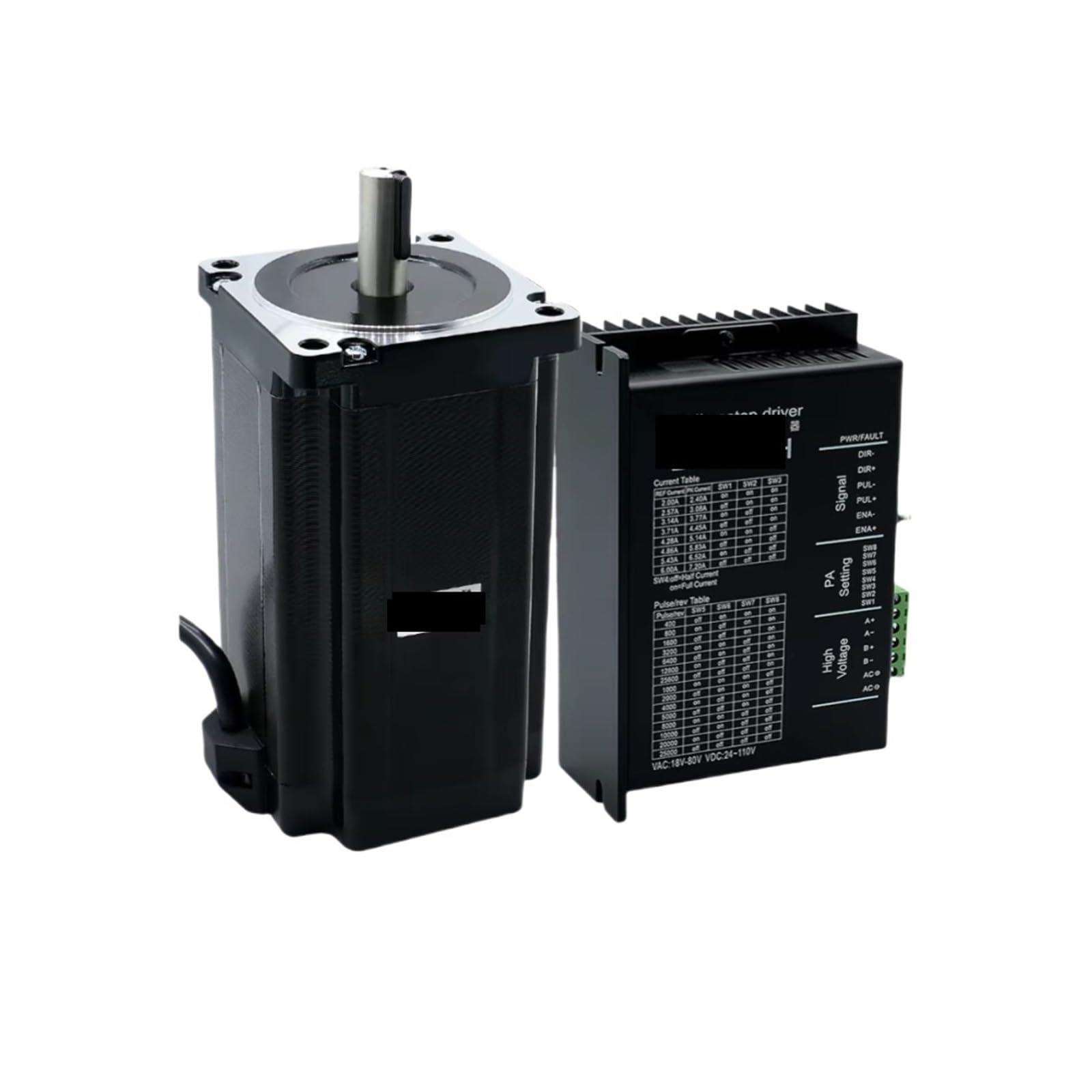 MUYTQAERG Stepper Motor Driver NEMA 34 86X156mm 12.5N.m 5.5A Diameter 14mm Nema34 1700Oz-in +dm860h / dma860h(With DM860H Driver,Dual Shaft)