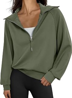 Womens Oversized Sweatshirts Half Zip Pullover Fall Long Sleeve Quarter Zip Hoodies Teen Girls Y2K Clothes