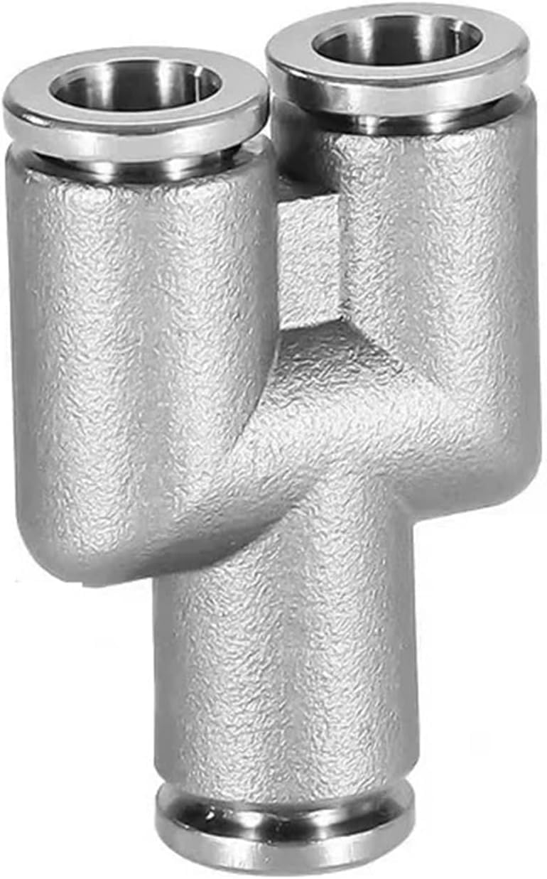Metal Pneumatic Quick Coupling,10pcs 304 Stainless Steel Push In Air Hose Fitting Connector(PV 4)