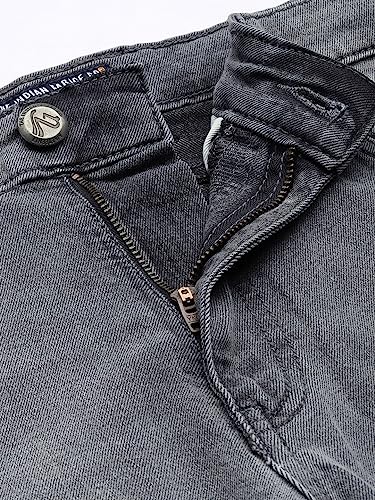 Image of The Indian Garage Co Men Slim Fit Solid Mid-Rise Denim Shorts