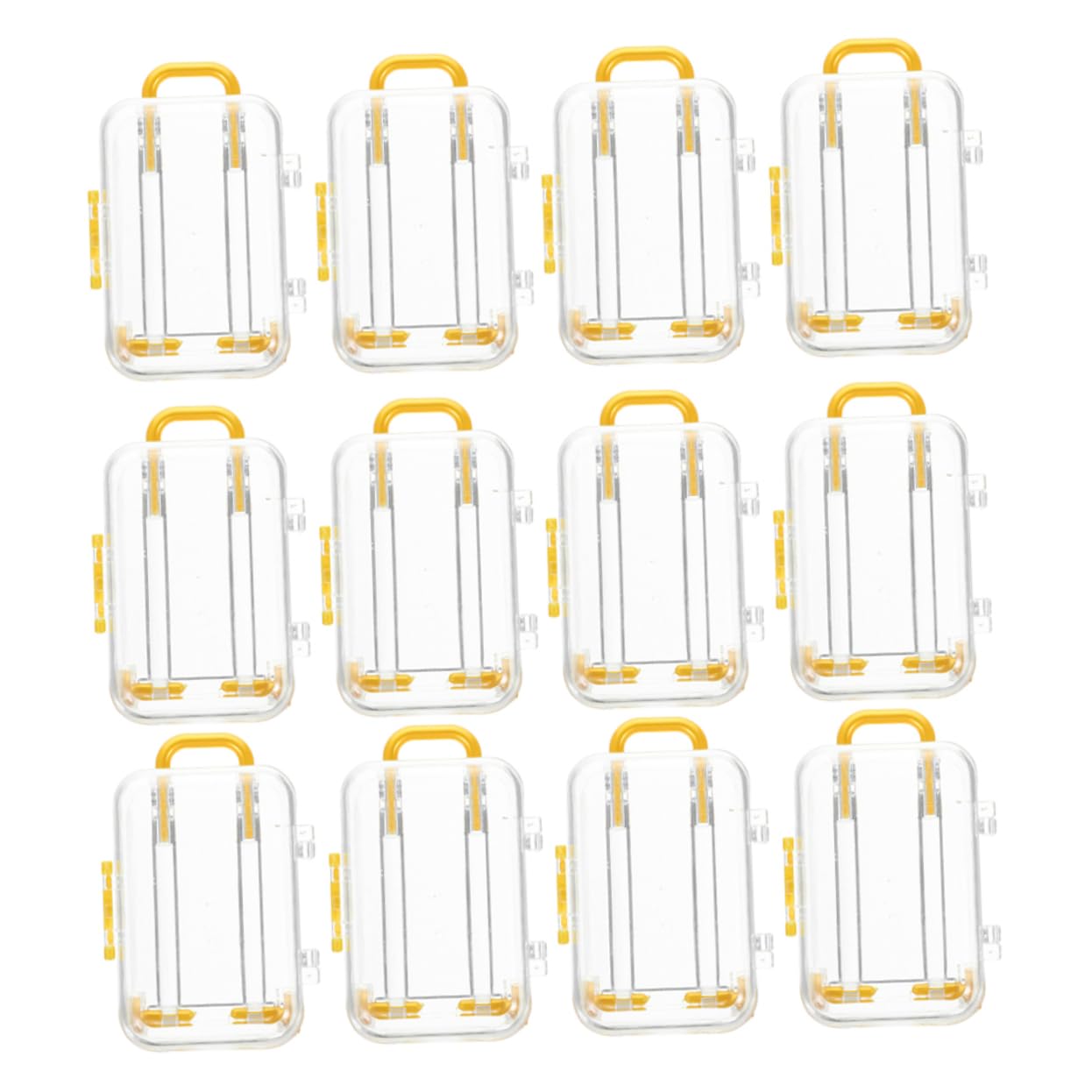 24 Scatole Piccole a Forma di Valigia in Ps Giallo Pratiche e Compatte, Scatoline Regalo per Bomboniere e Shower, Design Creativo e Moderno