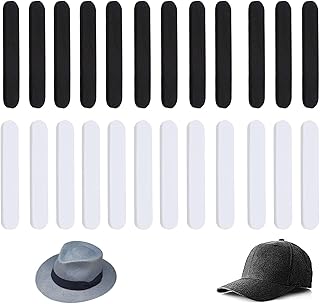 NUDFSY Hat Size Reducers for Men Hat, 24 Pcs Hat Inserts to Make Smaller, Hat Size Reducer Foam Reducing Tape Roll Self Adhesive for Hats Caps Sweatband, Black and White