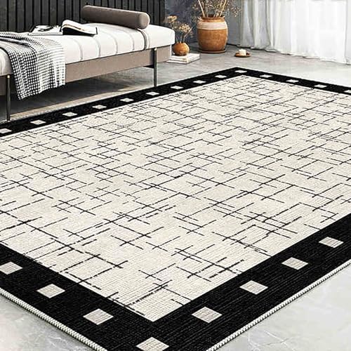 Tapis de salon aspect jute synthétique résistant aux taches et facile à laver