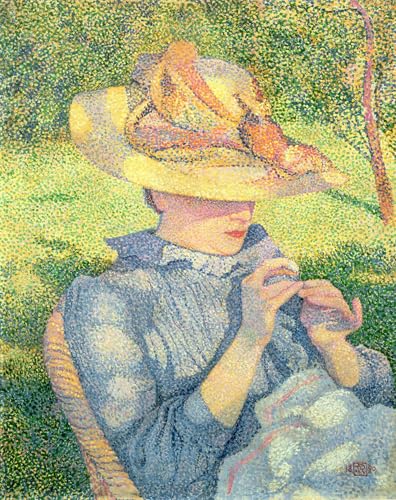 Tableau Théo Van Rysselberghe le chapeau de paille poster art vintage décoration chambre